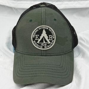 Eddie Bauer Trucker Hat Green Black Mesh Snapback Cap Outdoor Outfitters Logo EB